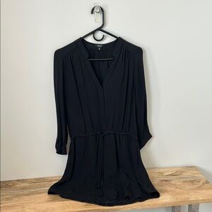 Babaton Silk Black V-Neck Dress